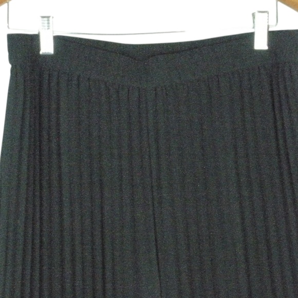 Vintage Chico"s Black Accordion Pleat Lined Elastic Waisted Palazzo Pants sz 15 - Picture 2 of 8